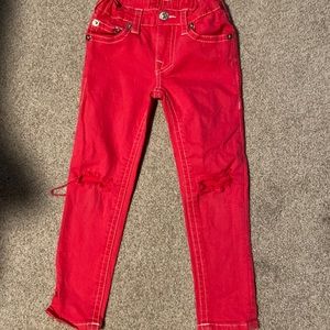 Girls true religion pink jeans sz 5